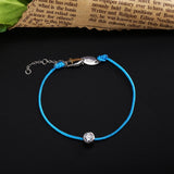 925 Silver Bracelet Redline String Crystal Women Jewelry