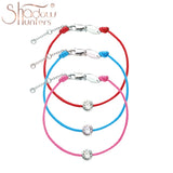925 Silver Bracelet Redline String Crystal Women Jewelry