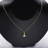 925 Silver Bee Pendant Necklace Clear Green Wings Women Gift