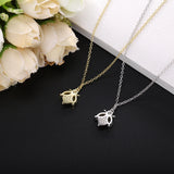 925 Silver Bee Pendant Necklace Clear Green Wings Women Gift