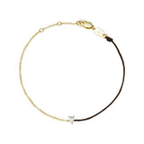 925 Silver Bracelet with Clear Pear Charm