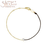 925 Silver Bracelet with Clear Pear Charm