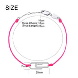 925 Silver Hot Pink String Bracelet Paperclip Zircon Jewelry