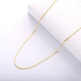 925 Silver Box Chain Necklace 18K Plated Women DIY Jewelry