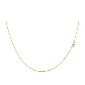 925 Silver Box Chain Necklace 18K Plated Women DIY Jewelry