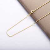 925 Silver Box Chain Necklace 18K Plated Women DIY Jewelry