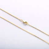 925 Silver Box Chain Necklace 18K Plated Women DIY Jewelry