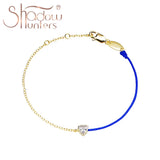 925 Silver Rope Bracelet Heart Zircon DIY Line Bracelet