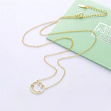 925 Silver Smile Crystal Pendant Necklace
