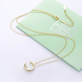 925 Silver Smile Crystal Pendant Necklace