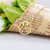 925 Silver Smile Crystal Pendant Necklace
