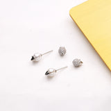 925 Silver Ice Cream Cone Stud Earrings with Zircon & Pearl Back