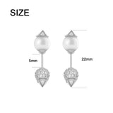 925 Silver Ice Cream Cone Stud Earrings with Zircon & Pearl Back