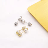 925 Silver Ice Cream Cone Stud Earrings with Zircon & Pearl Back