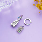 925 Silver Yummy Bear Drop Earrings with Zircon