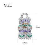 925 Silver Yummy Bear Drop Earrings with Zircon