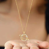 925 Silver Star Planet Pendant Necklace Lion Clip Chain for Women