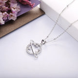 925 Silver Star Planet Pendant Necklace Lion Clip Chain for Women