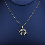 925 Silver Star Planet Pendant Necklace Lion Clip Chain for Women