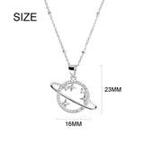925 Silver Star Planet Pendant Necklace Lion Clip Chain for Women