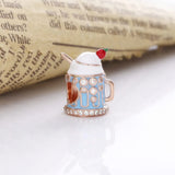 925 Silver Enamel Teapot Charm with Zircon DIY Jewelry Kettle