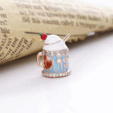 925 Silver Enamel Teapot Charm with Zircon DIY Jewelry Kettle