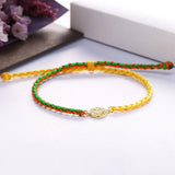 925 Silver Smile Charm Bracelet Clear Zircon Braided Friendship Bracelet