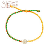 925 Silver Smile Charm Bracelet Clear Zircon Braided Friendship Bracelet