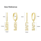 LOVE HOPE Crystal Drop Earrings Zircon Piercing