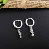 LOVE HOPE Crystal Drop Earrings Zircon Piercing