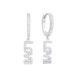 LOVE HOPE Crystal Drop Earrings Zircon Piercing