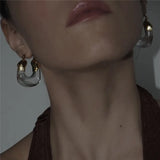 Clear U-Shaped Resin Earrings Hip Hop Punk Jewelry Christmas Gift