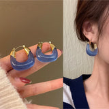 Clear U-Shaped Resin Earrings Hip Hop Punk Jewelry Christmas Gift