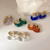 Clear U-Shaped Resin Earrings Hip Hop Punk Jewelry Christmas Gift