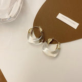 Clear U-Shaped Resin Earrings Hip Hop Punk Jewelry Christmas Gift