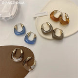 Clear U-Shaped Resin Earrings Hip Hop Punk Jewelry Christmas Gift