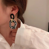 Vintage Monochrome Acrylic Earrings for Women's Unusual Jewelry