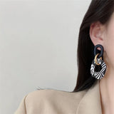 Vintage Monochrome Acrylic Earrings for Women's Unusual Jewelry