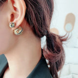 European Retro Spherical Hollow Out Women's Earrings Metal Stud Set