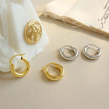 SHANICE 100% 925 Silver Stud Earrings Round-shaped Exaggerated Jewelry