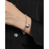 SHANICE 925 Sterling Silver Double-layer Chain Charm Bracelet