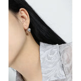 SHANICE Sterling Silver Geometric Heart Stud Earrings for Women Girls