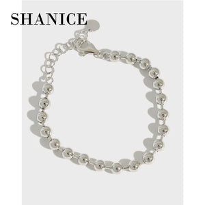 SHANICE 925 Sterling Silver Geometric Beads Bracelet Charm