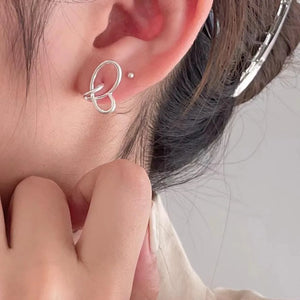 SHANICE 925 Sterling Silver Braided Stud Earrings Women's Ins Style