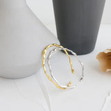 SHANICE 925 Sterling Silver Concave Bangle Bracelet for Women