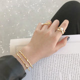 SHANICE 925 Sterling Silver Concave Bangle Bracelet for Women