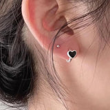 Heart Stone Rose Hoop Earrings for Women Jewelry Gift