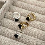 Heart Stone Rose Hoop Earrings for Women Jewelry Gift