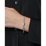 SHANICE 925 Sterling Silver Minimalist Double-layer Chain Bracelet