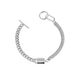 SHANICE 925 Sterling Silver Minimalist Double-layer Chain Bracelet